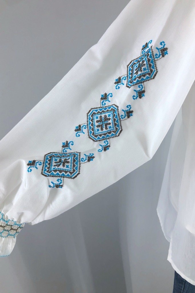 Vintage Embroidered Tunic Shirt-ThisBlueBird - Modern Vintage