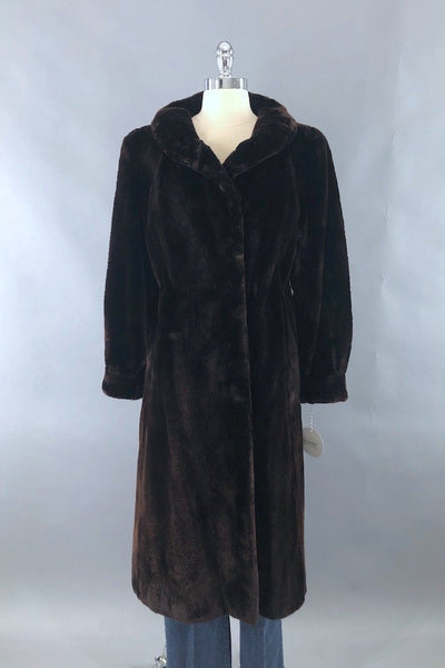 Vintage Dark Brown River Mink Fur Coat-ThisBlueBird - Modern Vintage