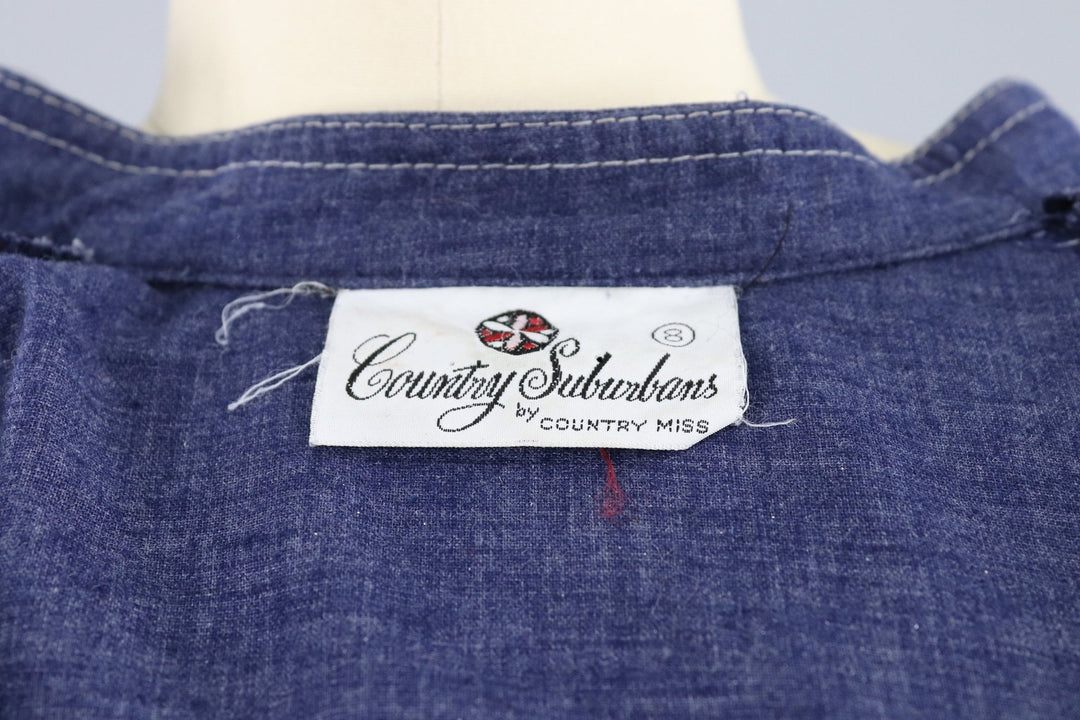 Vintage 1970s Dark Chambray Denim Jacket / Country Suburban Miss - ThisBlueBird