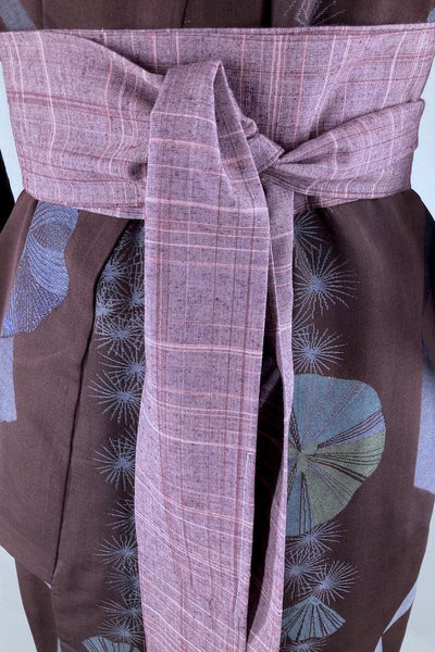 Vintage Dark Floral Formal Silk Kimono-ThisBlueBird