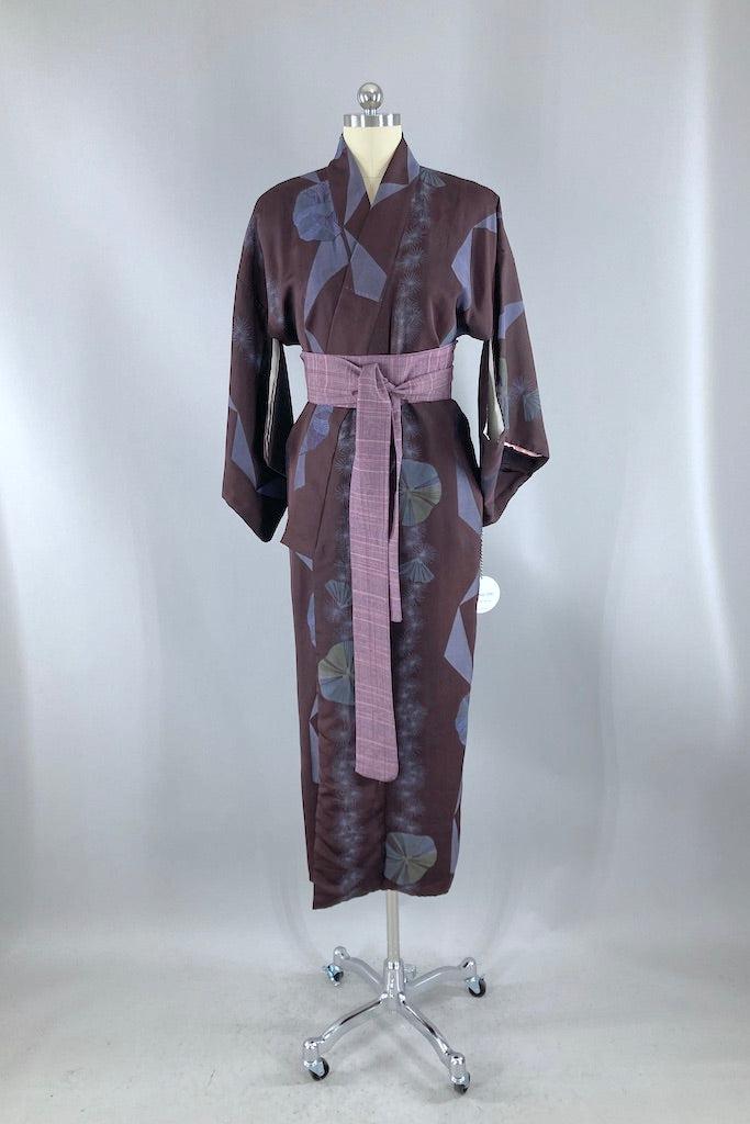 Vintage Dark Floral Formal Silk Kimono – ThisBlueBird