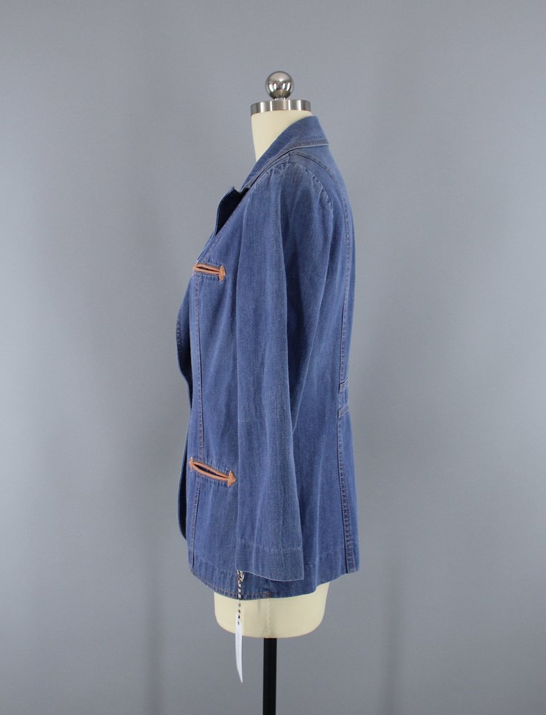 Vintage 1970s Denim Blazer Jean Jacket - ThisBlueBird