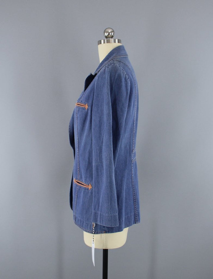 Vintage 1970s Denim Blazer Jean Jacket - ThisBlueBird
