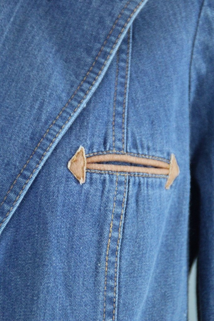 Vintage 1970s Denim Blazer Jean Jacket - ThisBlueBird