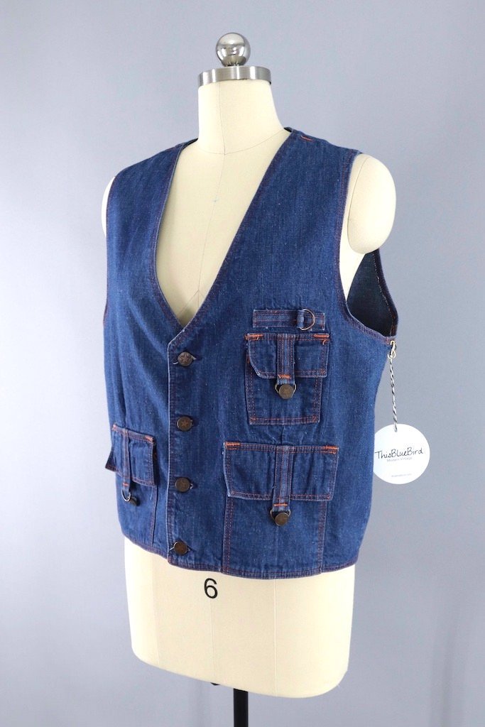 Vintage Denim Vest-ThisBlueBird - Modern Vintage