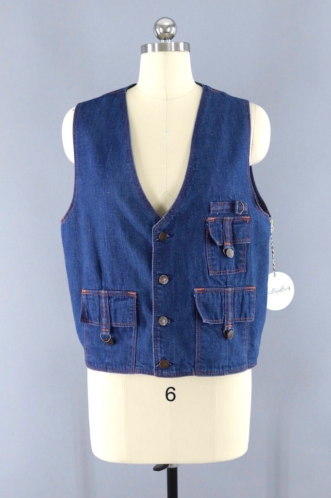 Vintage Denim Vest-ThisBlueBird