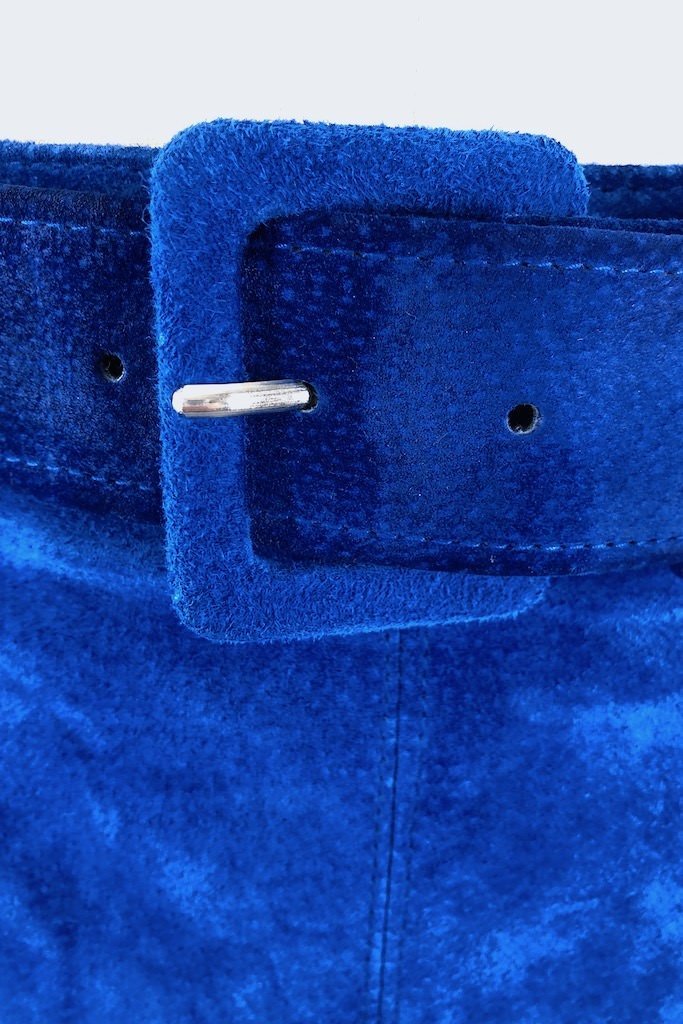Vintage Electric Blue Suede Skirt-ThisBlueBird