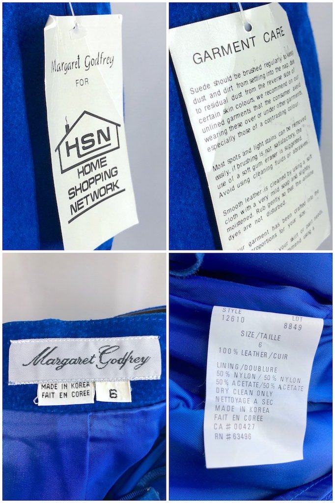Vintage Electric Blue Suede Skirt-ThisBlueBird