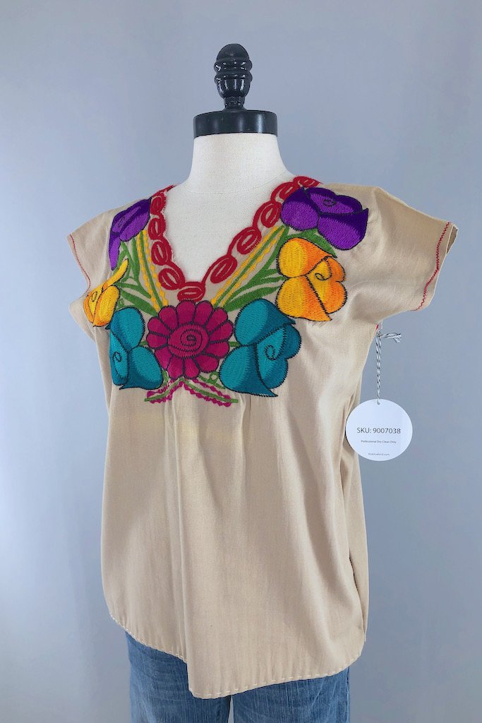 Vintage Embroidered Cotton Tunic-ThisBlueBird - Modern Vintage