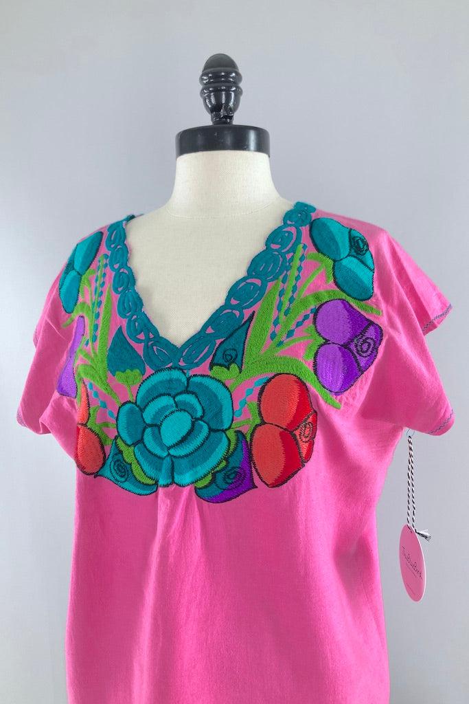 Vintage Embroidered Cotton Tunic-ThisBlueBird