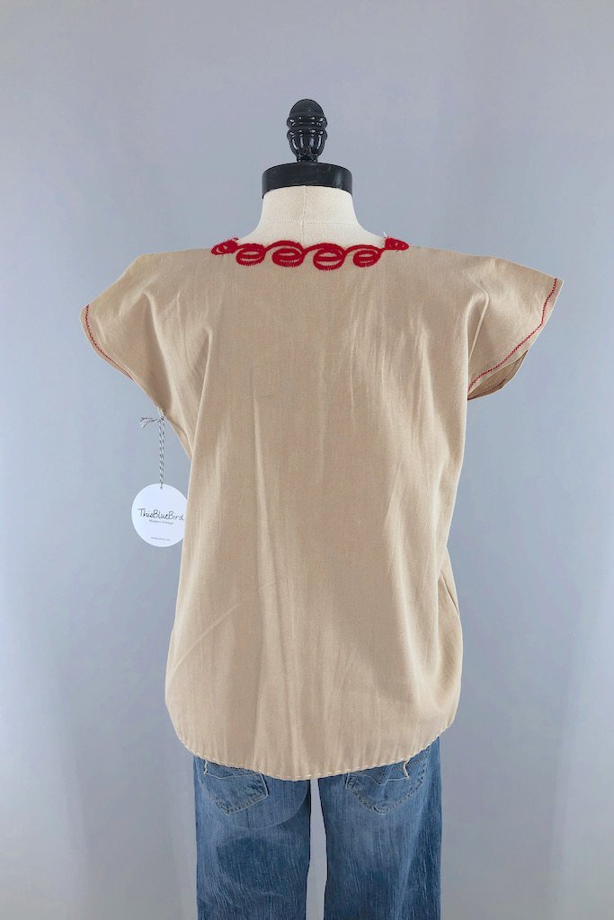 Vintage Embroidered Cotton Tunic-ThisBlueBird - Modern Vintage