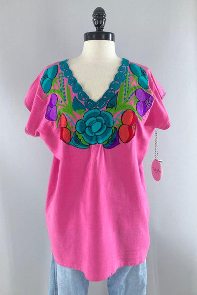 Vintage Embroidered Cotton Tunic-ThisBlueBird