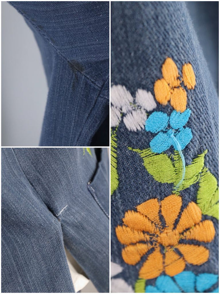 Vintage 70s Embroidered Denim Shirt-ThisBlueBird - Modern Vintage