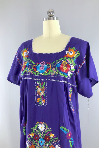 Vintage Embroidered Mexican Dress-ThisBlueBird - Modern Vintage
