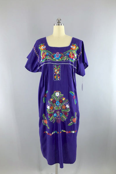 Vintage Embroidered Mexican Dress-ThisBlueBird - Modern Vintage