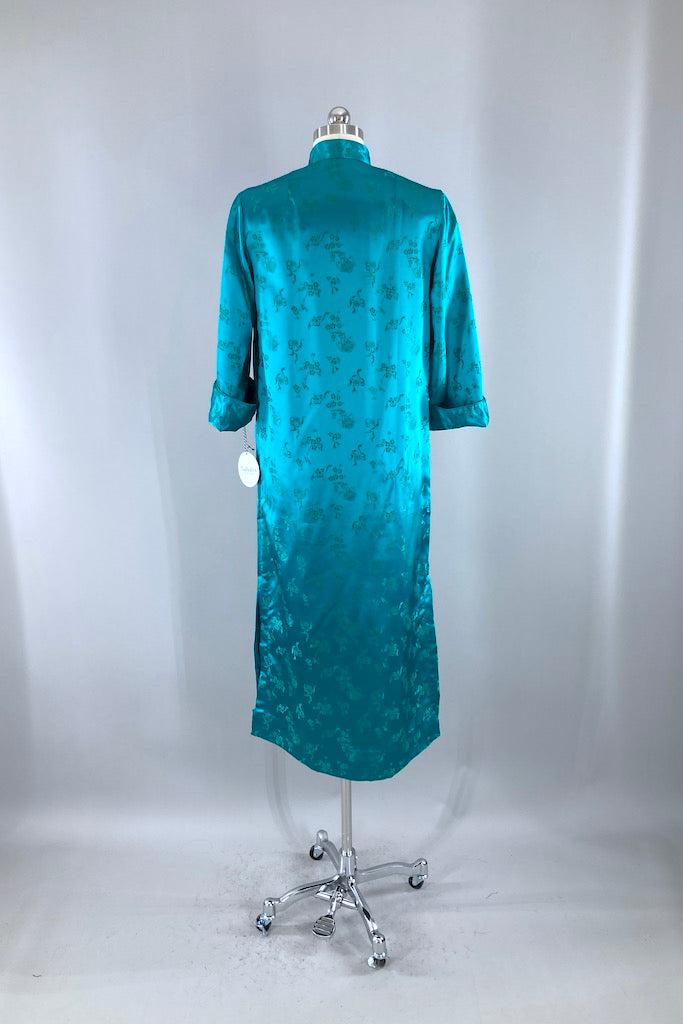 slim fit dress slacks Vintage Emerald Green Satin Chinese Robe – ThisBlueBird