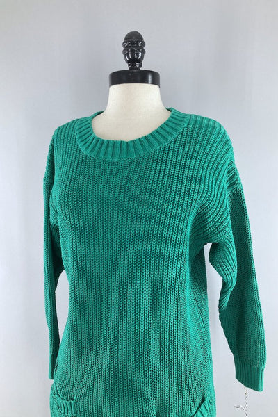 Vintage Emerald Green Sweater-ThisBlueBird - Modern Vintage