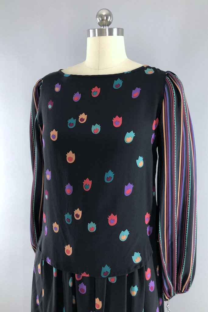 Vintage Flora Kung Blouse and Skirt Set-ThisBlueBird - Modern Vintage