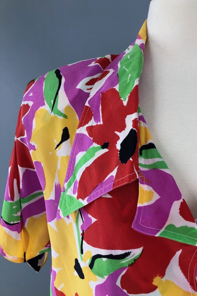 Vintage Flora Kung Silk Blouse-ThisBlueBird - Modern Vintage
