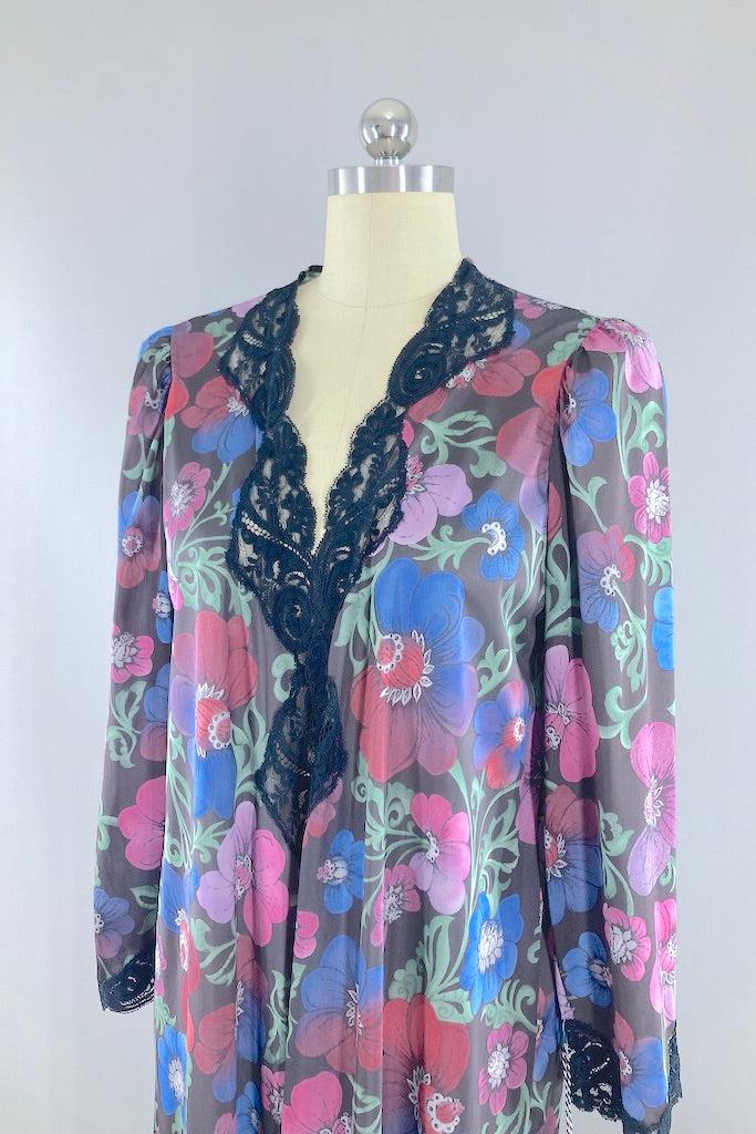 Vintage Floral Print Olga Robe-ThisBlueBird