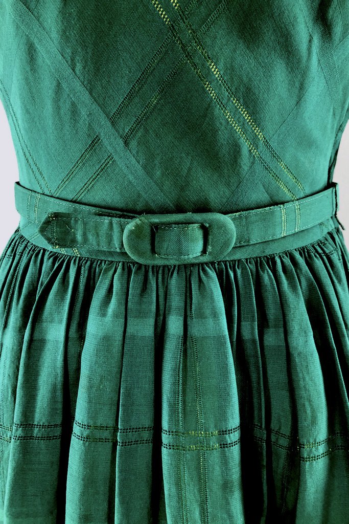 Vintage Forest Green Day Dress-ThisBlueBird - Modern Vintage