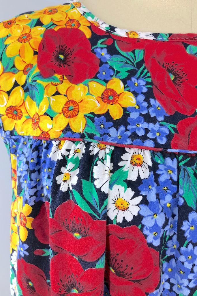 Vintage Garden Floral Print Sundress-ThisBlueBird