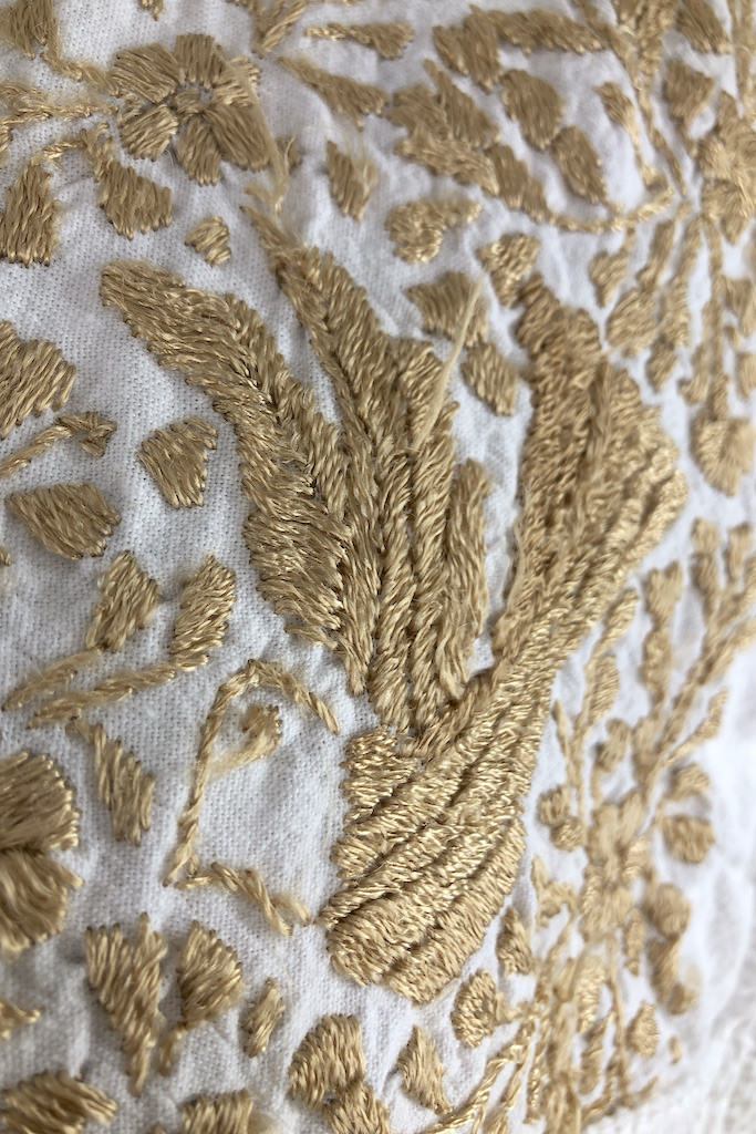 Vintage Gold Embroidered Cotton Tunic-ThisBlueBird - Modern Vintage