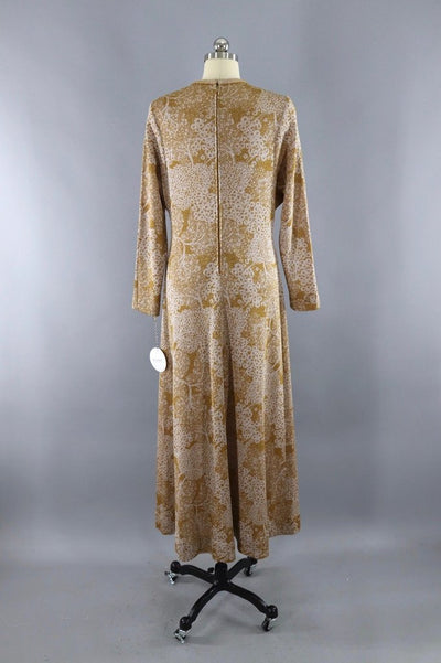 Vintage Gold Lurex Maxi Dress - ThisBlueBird