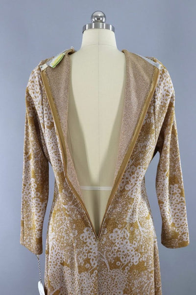 Vintage Gold Lurex Maxi Dress - ThisBlueBird