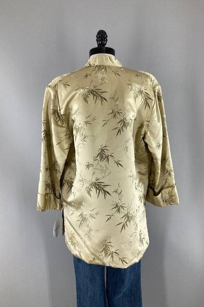 Vintage Gold Satin Brocade Jacket-ThisBlueBird