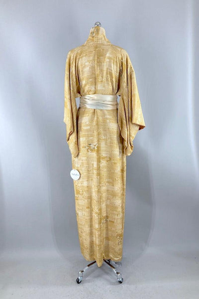 Vintage Golden Trees Silk Kimono-ThisBlueBird