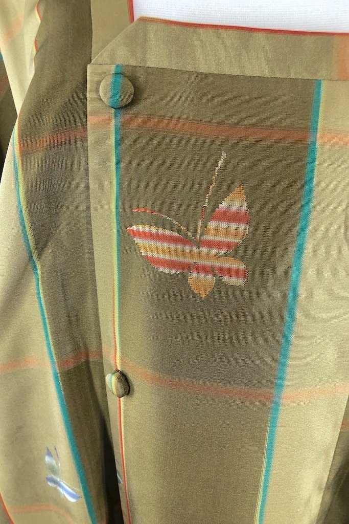 Vintage Green Butterfly Silk Kimono Cardigan-ThisBlueBird - Modern Vintage