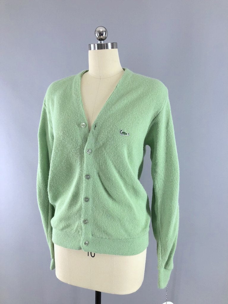 Vintage Green Cardigan Sweater-ThisBlueBird