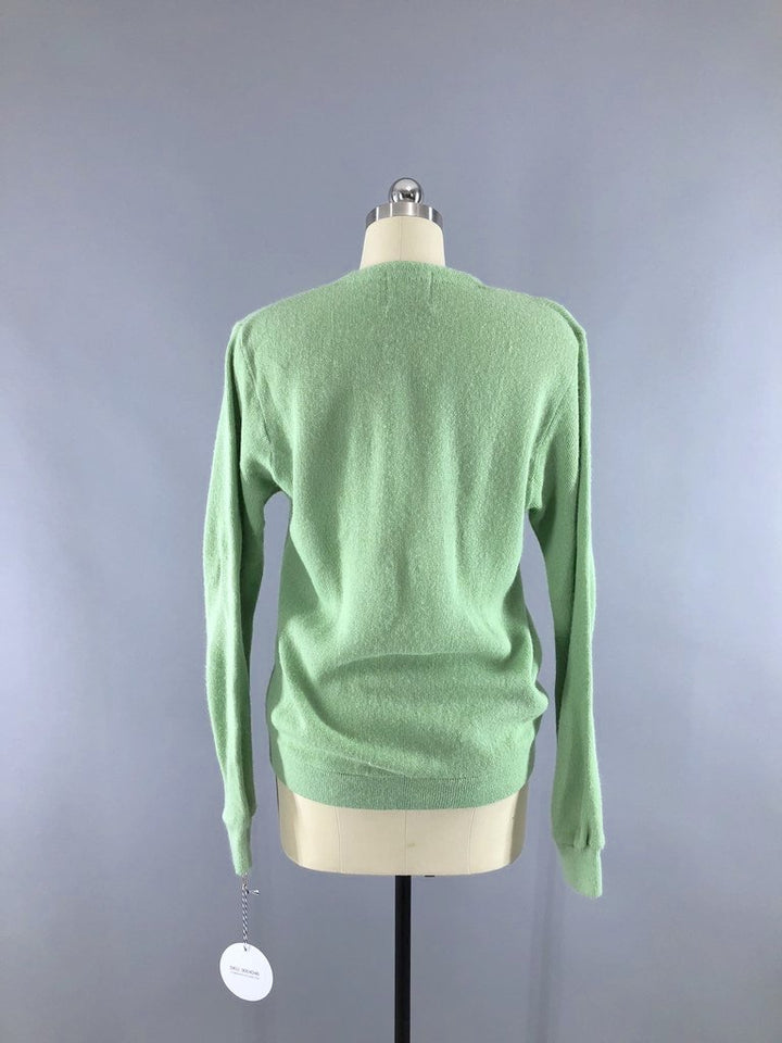 Vintage Green Cardigan Sweater-ThisBlueBird