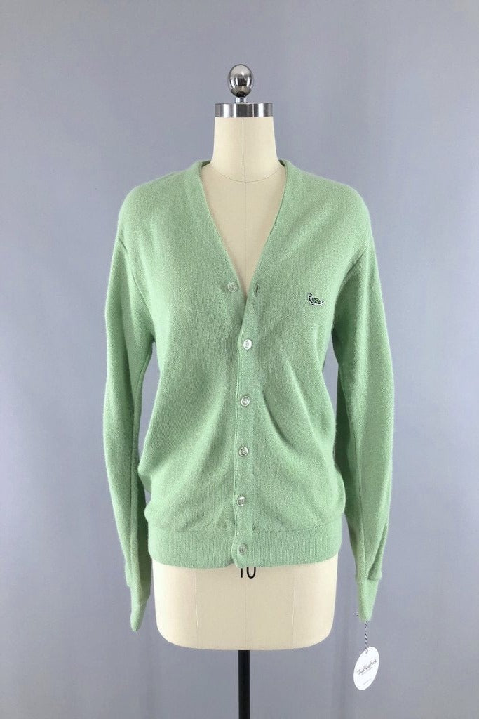 Vintage Green Cardigan Sweater-ThisBlueBird