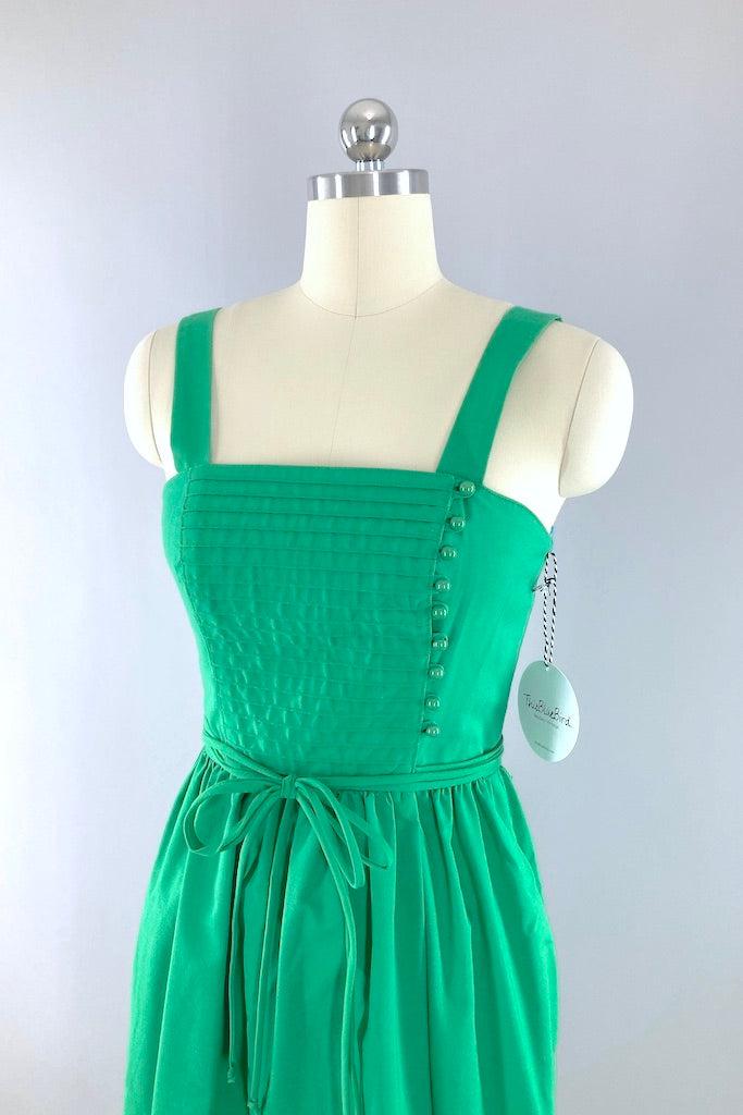 Vintage Green Cotton Sundress-ThisBlueBird