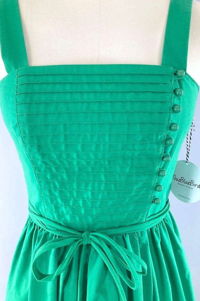 Vintage Green Cotton Sundress-ThisBlueBird