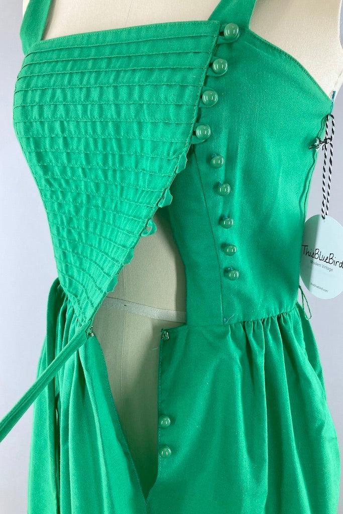 Vintage Green Cotton Sundress-ThisBlueBird