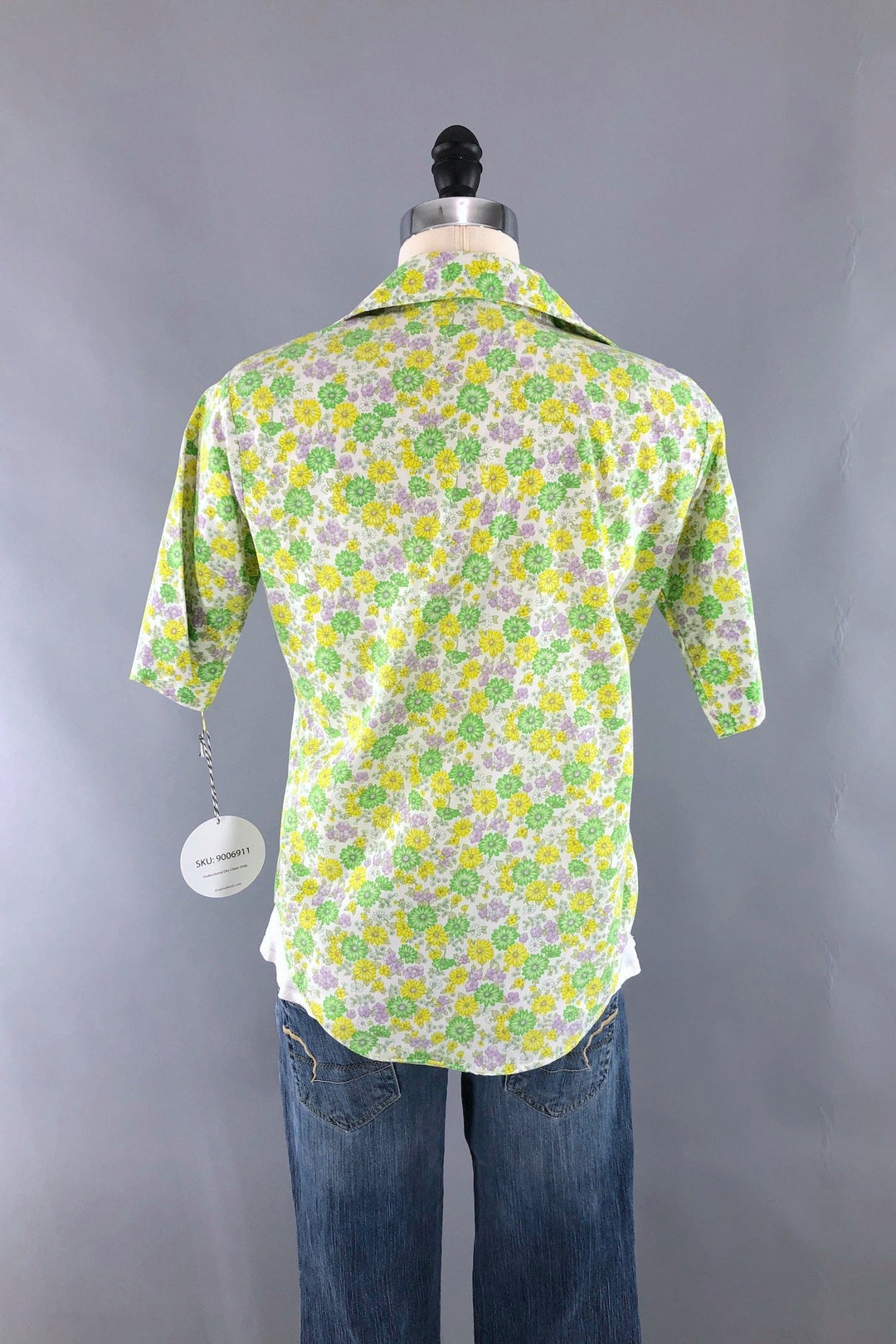 Vintage Green Floral Blouse-ThisBlueBird - Modern Vintage