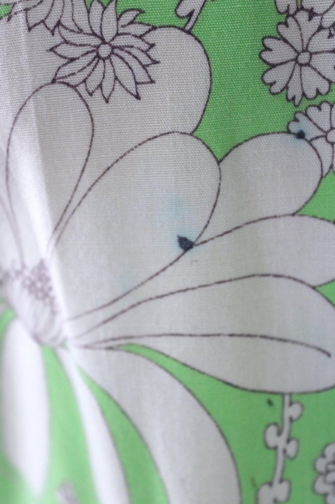 Vintage 1960s Green Floral Print Wrap Dress - ThisBlueBird