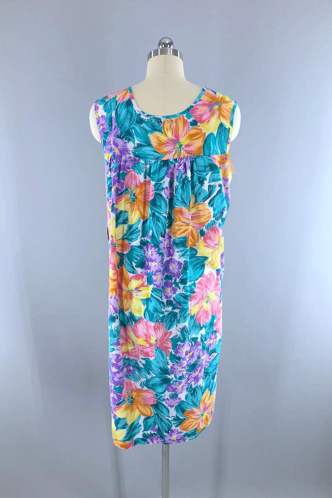 Vintage Green Floral Summer Sundress-ThisBlueBird