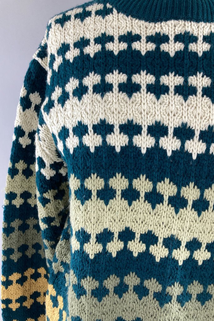 Vintage Green &amp; Gold Knit Sweater-ThisBlueBird - Modern Vintage