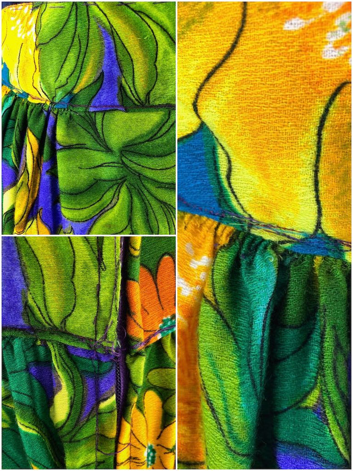 Vintage Green Hawaiian Print Maxi Skirt-ThisBlueBird - Modern Vintage