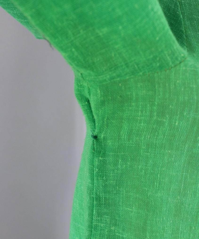 1970s Vintage Green Linen Blouse - ThisBlueBird