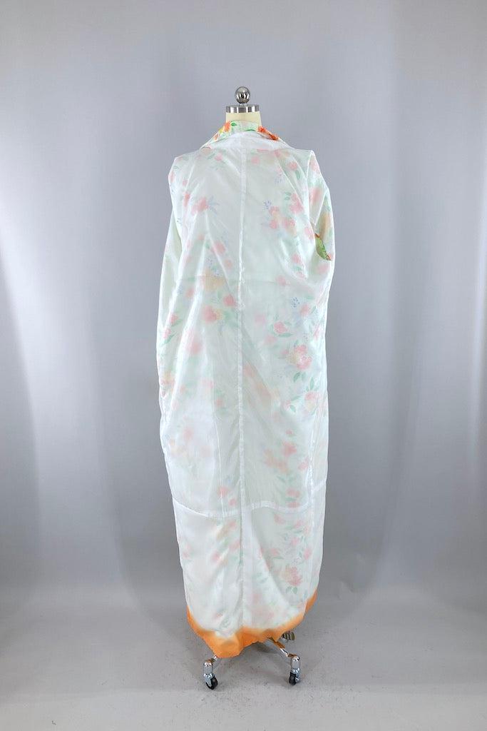 Vintage Green & Orange Floral Kimono Robe-ThisBlueBird