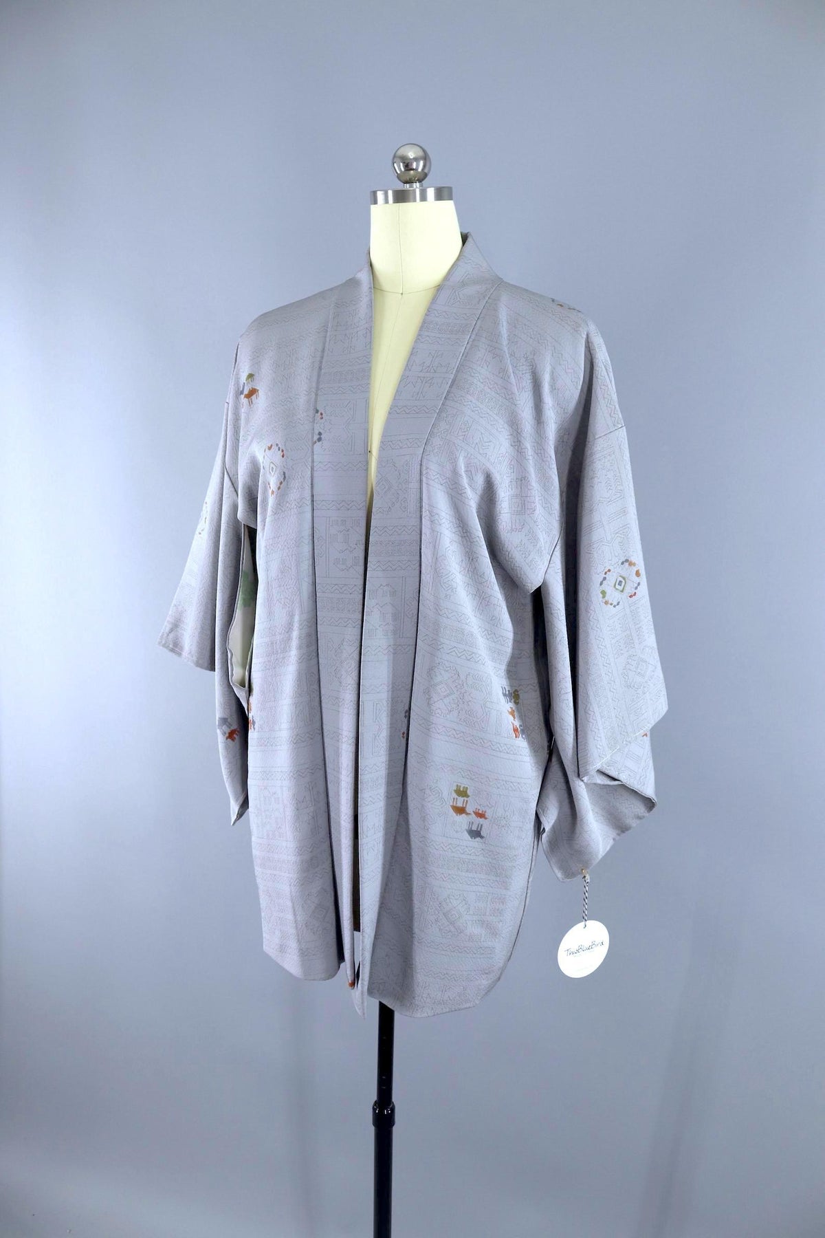 Vintage Grey Silk Camels Novelty Print Kimono Cardigan – ThisBlueBird