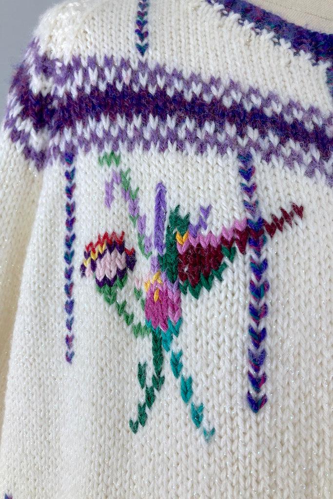 Vintage Hand Knitted Spring Cardigan-ThisBlueBird