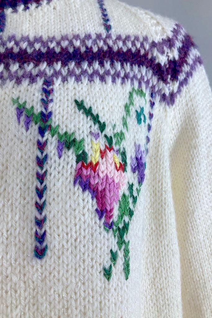 Vintage Hand Knitted Spring Cardigan-ThisBlueBird
