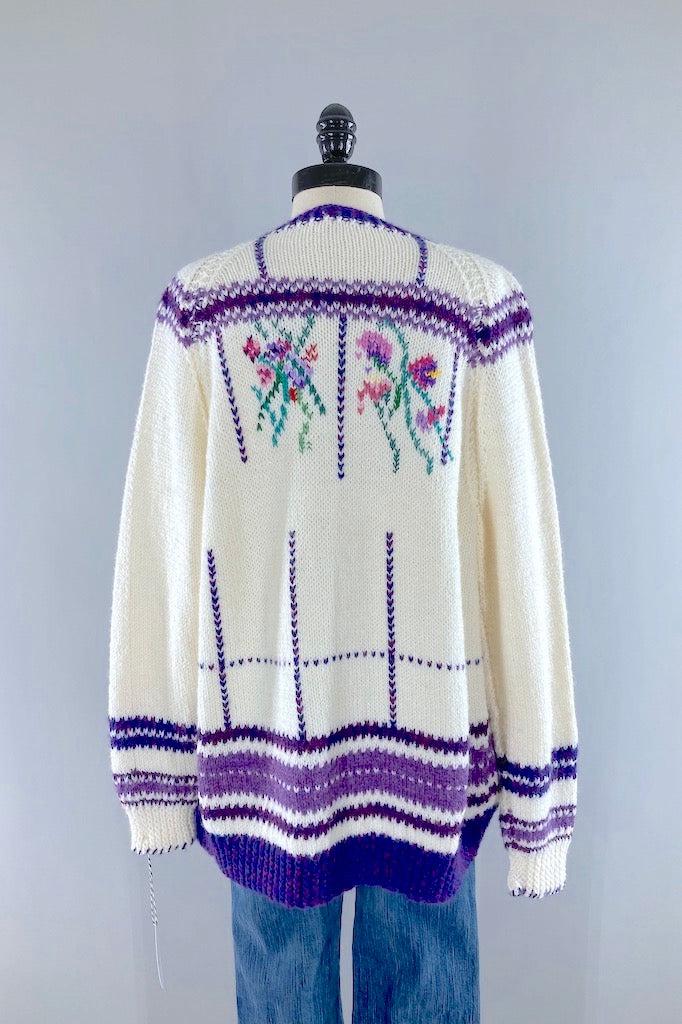 Vintage Hand Knitted Spring Cardigan-ThisBlueBird