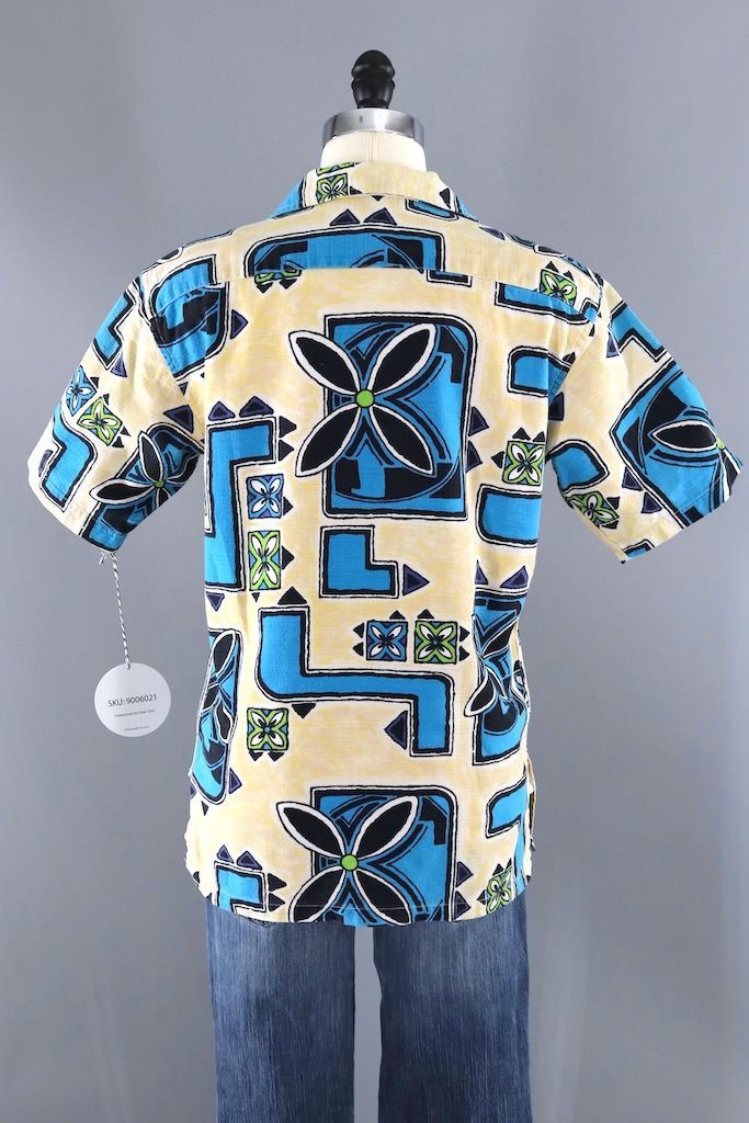 Vintage 1960s Hawaiian Polo Shirt-ThisBlueBird - Modern Vintage